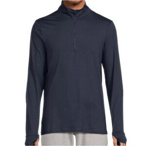 ONIA mens Mockneck zip up sweatshirt 1/4 zip Indigo Gray size XL